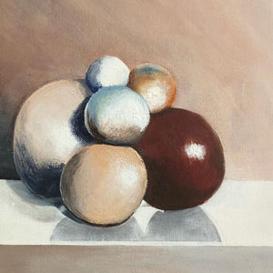 Spherical Painting Oil on Canvas Close-Up - Geometric Oil Painting by Studio Shante Amour